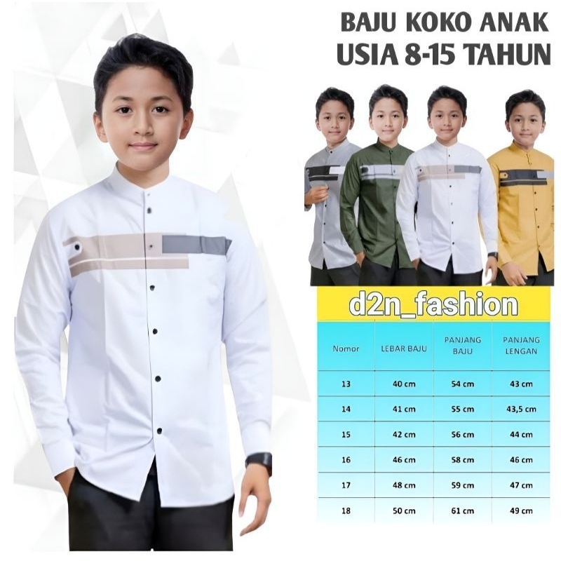 Baju koko anak laki laki remaja usia 7-15thn || koko gus azmi || koko anak laki laki terbaru terlari