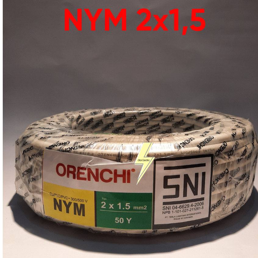 Kabel Roll NYM 2x1,5 Orenchi Kabel Listrik Tunggal isi 2 / Kabel Roll