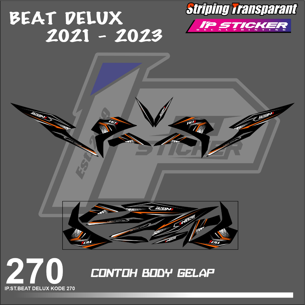 BEAT DELUXE 2021-2023 (COD) STIKER STRIPING MOTOR HONDA BEAT DELUXE 2021 HOLOGRAM DAN TRANSPARAN