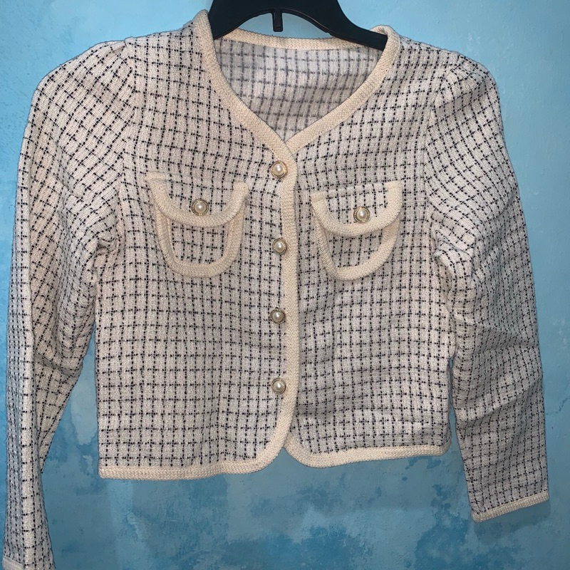 tweed premi crop top
