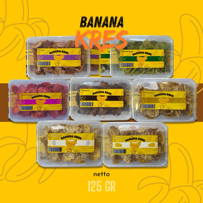 

KRIPIK PISANG LUMER BANANA KRES KEMASAN 125 gr VARIAN RASA COKLAT,CHEESE MILK,CHEESE ALMOND,TARO,GREENTEA,TIRAMISU,STRAWBERRY Fruity Keripik Crispy Chips Snack Food Cemilan