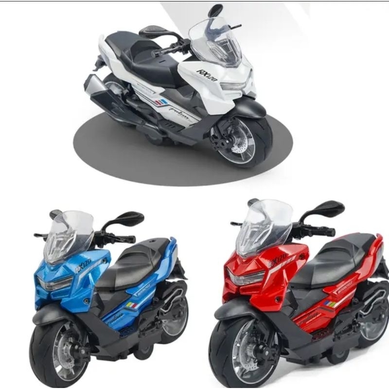 Diecast Motor Nmax  miniatur Vespa Motorcycle klasik jadul unik