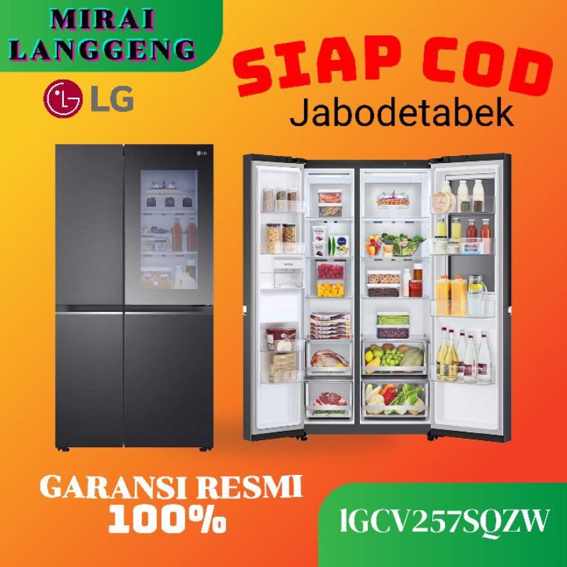 KULKAS LG GCV257SQZW SIDE BY SIDE INSTAVIEW DOOR INDOOR LINEAR