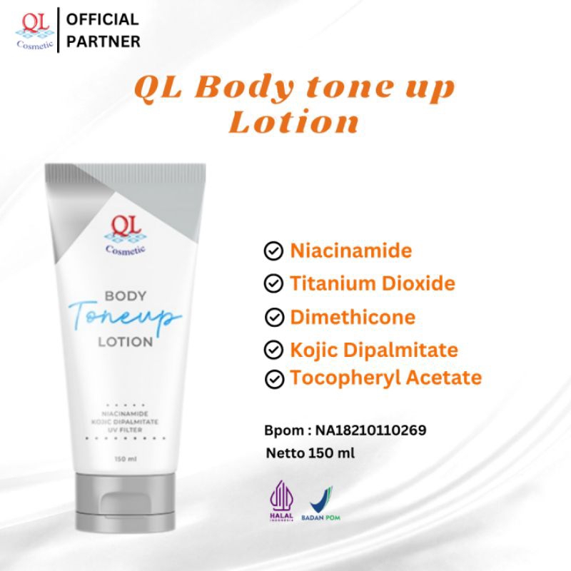 toneup handbody QL, body lotion putih seketika