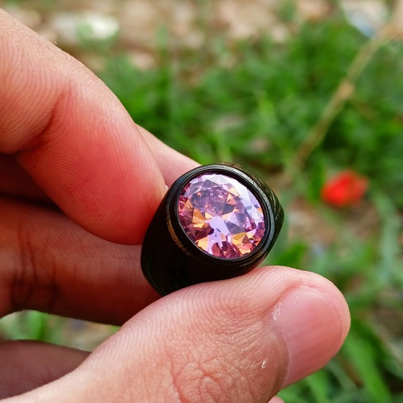 Cincin Batu Pink Topaz Cutting