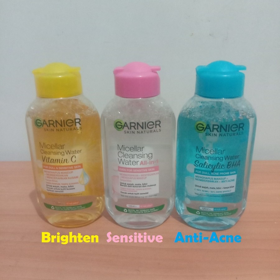 Garnier Micellar Cleansing Water 125ml All-In-1 / Vitamin C / Salicylic BHA PASTI ASLI Pembersih Mik