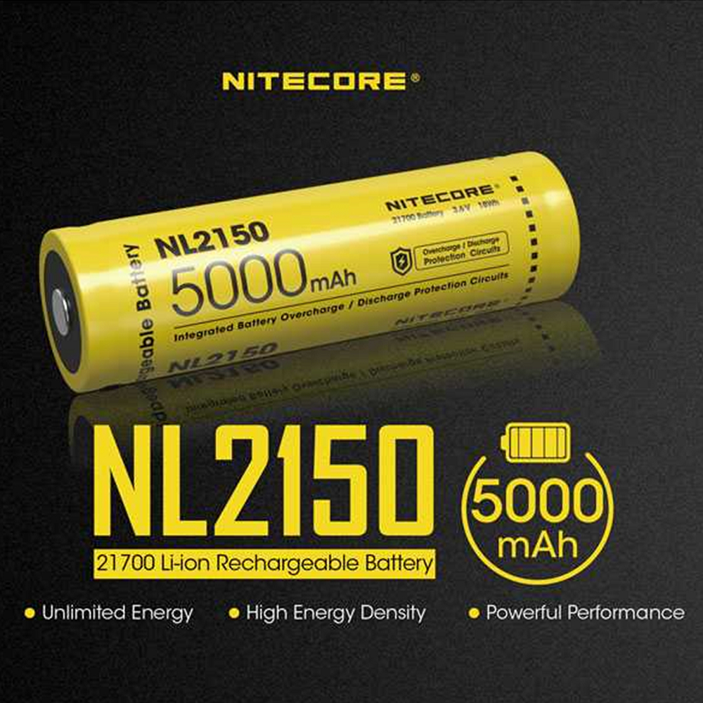 NITECORE Baterai 21700 Li-Ion 3.6V 5000mAh Rechargeable - NL2150