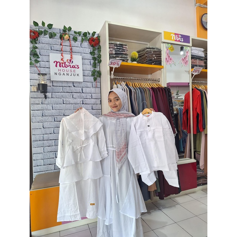SALE 50% LAIKA WHITA NIBRAS PUTIH / KOKO NIBRAS LAIKA WHITE / GAMIS PUTIH NIBRAS MECCA WHITE MURAH /