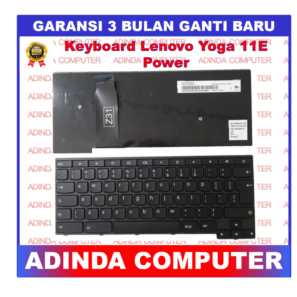 Keyboard Lenovo Thinkpad Chromebook Yoga 11e UI Power Big Enter