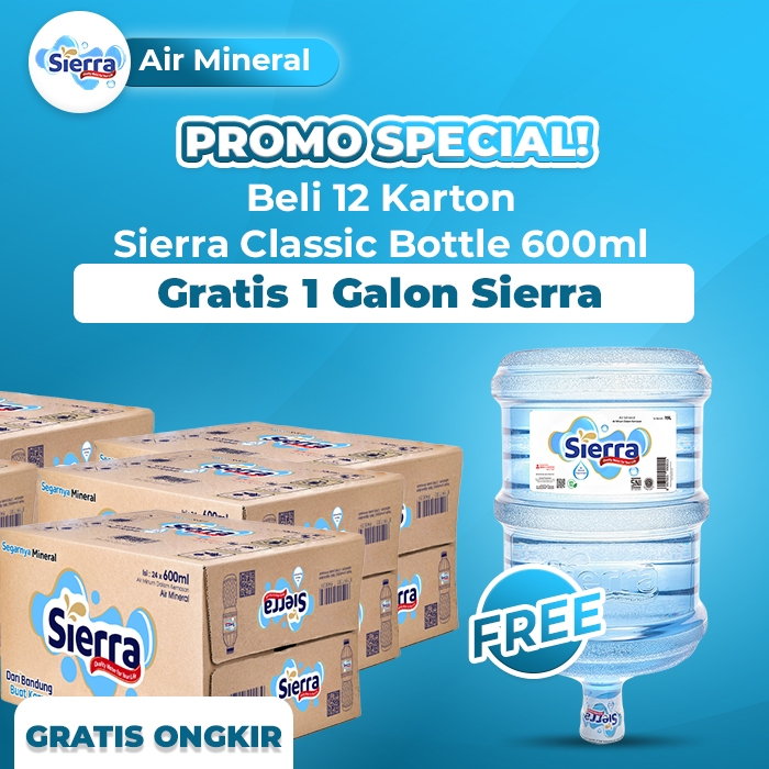 

Sierra Classic Botol 600ml (12 Karton Gratis 1 Galon Sierra 19L)