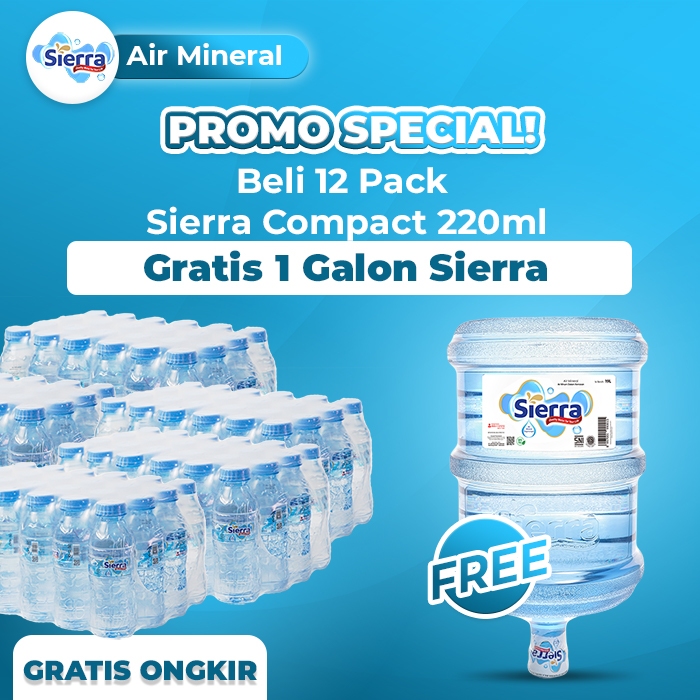 

Sierra Compact 220ml (12 Pack Gratis 1 Galon Sierra 19 L)