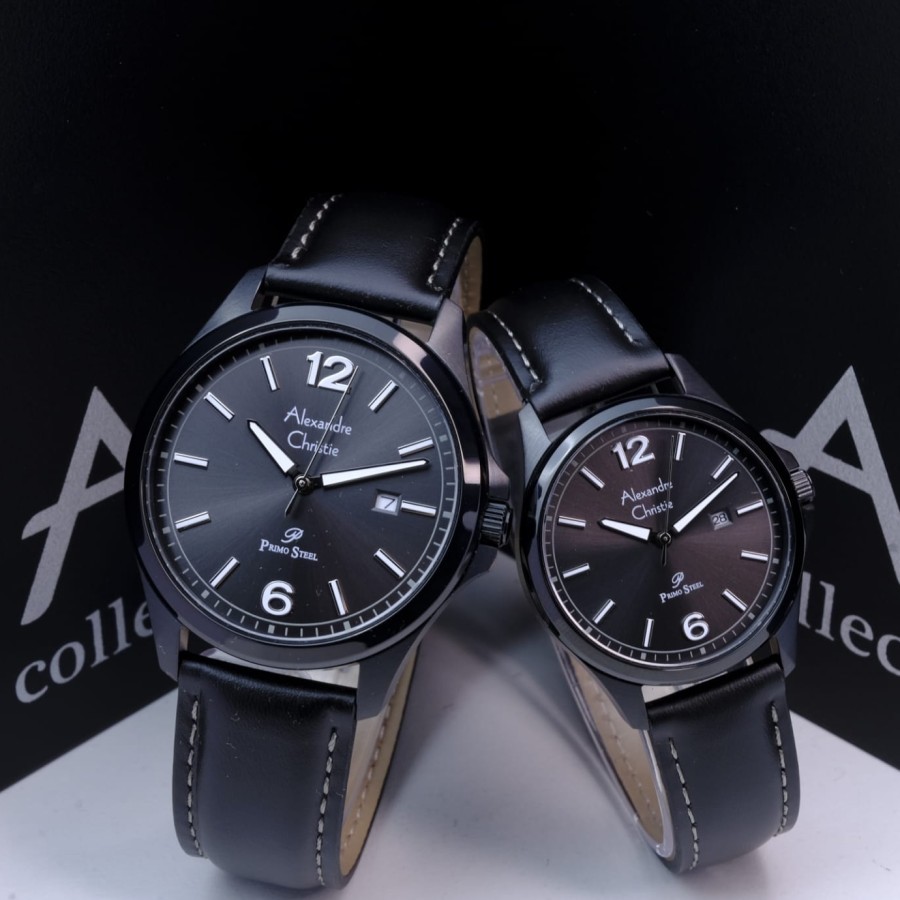 Alexandre Christie Jam Tangan Couple Anggun Mewah Tahan Air Tali Kulit Ac1029