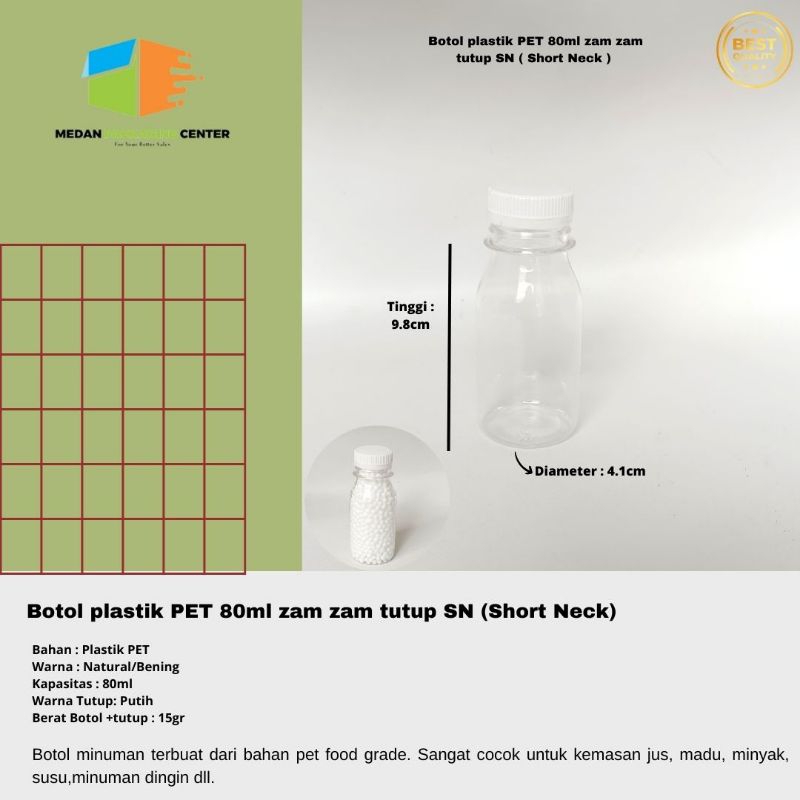 Botol Plastik Zam zam 80ml / botol minuman / botol cantik / botol jelly