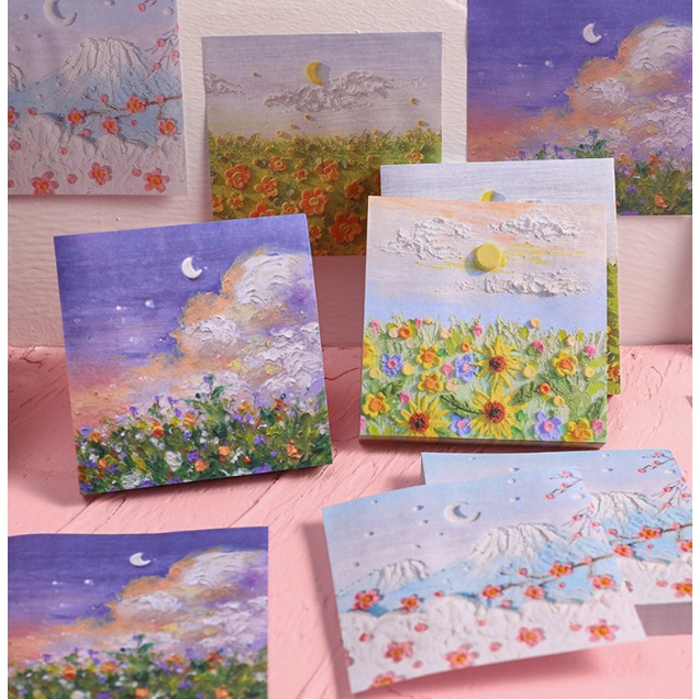 

【COD】 Sticky notes 3D hand painting Memo notes japan character MG