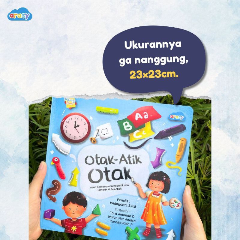 Buku Arasy otak atik otak worksheet anak 5 sd 9 tahun belajar calistung origami jam gunting tempel