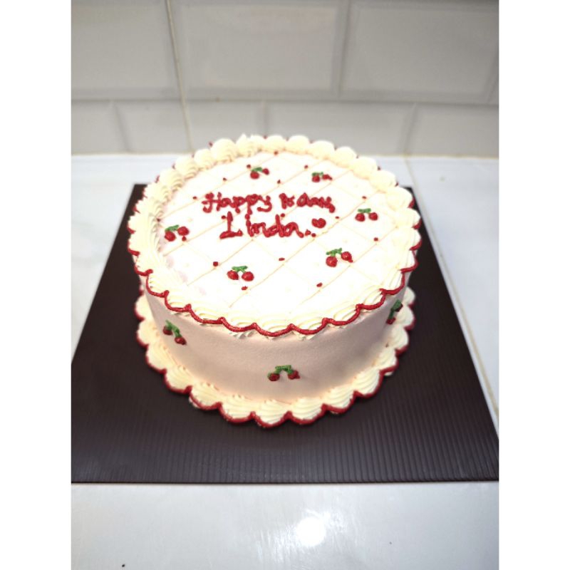 

Cherry Cake/Korean Cake/Birthday Cake/Bolu Ultah/Aldora Bakery