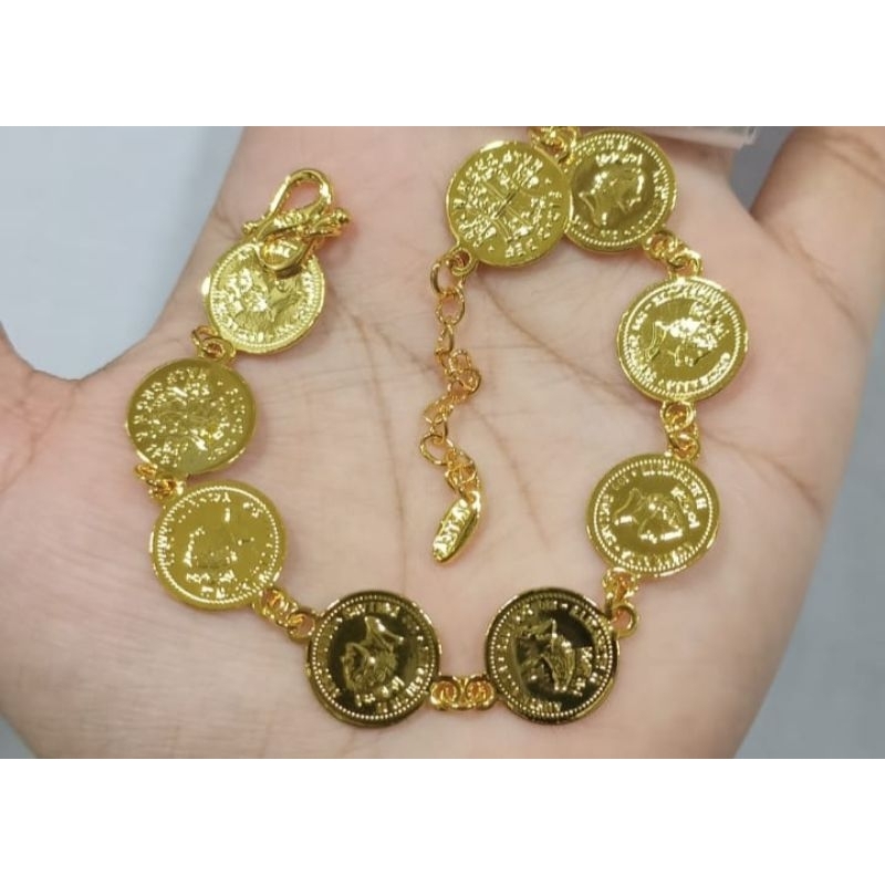 Gelang YxY Coin Lapis Emas/PERHIASAN/ AKSESORIS/WANITA