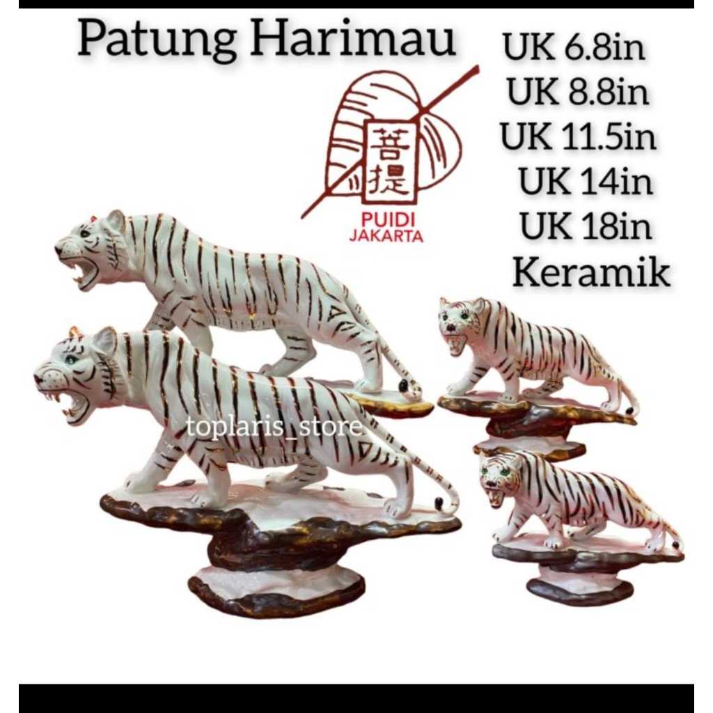 Patung Harimau Macan Putih Keramik Import