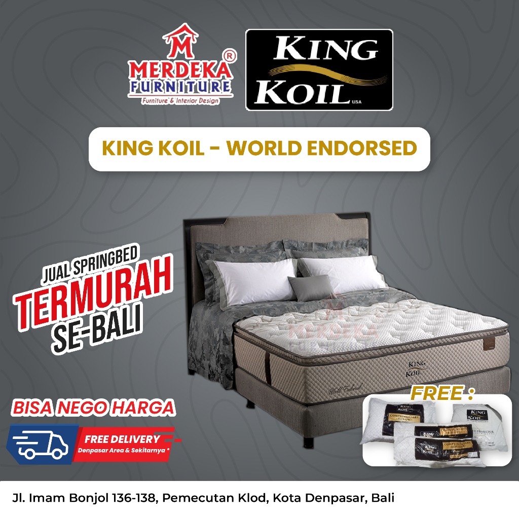 Promo Kasur King Koil ~ World Endorse | Spring Bed 160x200|Free Bantal|