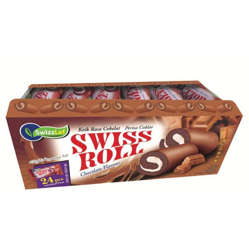 

RB Swizzlef Swiss Roll isi 24 Bolu Swiss Roll Rasa Blueberry Coconut Strawbery Coklat Swiss Roll