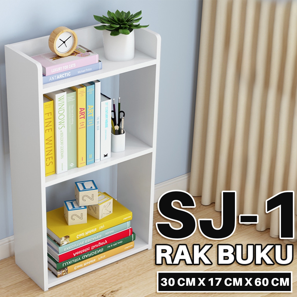 Rak Buku Tanpa Pintu Lemari Buku Kayu Lemari 2 Susun