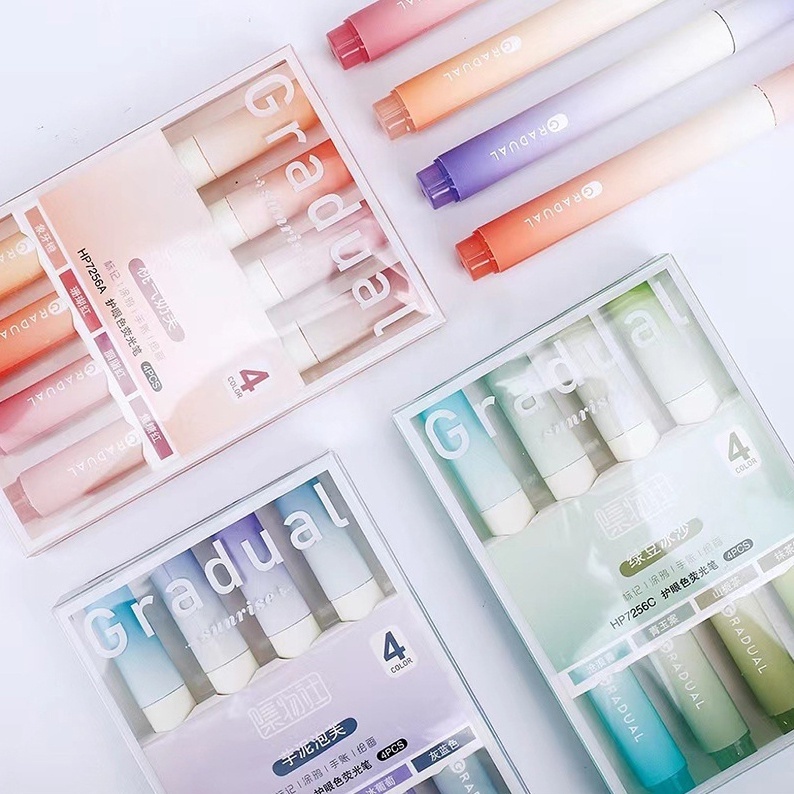 

(Cod) 1 Set Isi 4 Highlighter Warna Pastel Terang / 1 Set Stabilo