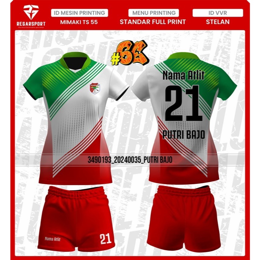 Jersey Volly Full Printing Baju Voli Wanita Original Custom