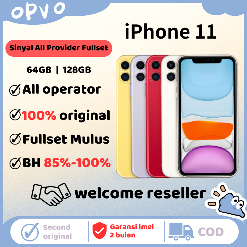 HP IPHONE 11 64GB/128GB SECOND MULUS NORMAL FULLSET Kondisi Perfect