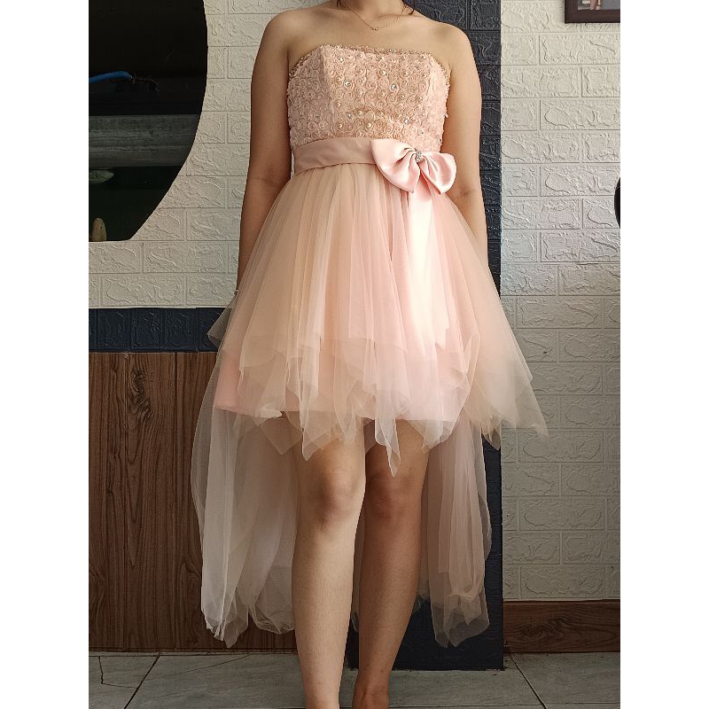 PRELOVED Gaun/Gown/Dress Kondangan Party/Pesta Sweet Seventeen fit M-L