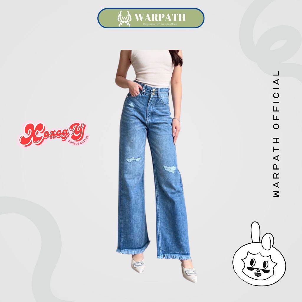 WARPATH - Celana Jeans Kulot Highwaist Xoxogy 8342 Double Kancing Kulot Jeans Wanita Non Stretch
