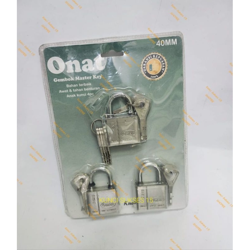 Gembok MASTER Key 40mm ISI 3 PCS Pendek / Gembok Master Key ONAT - 60 mm