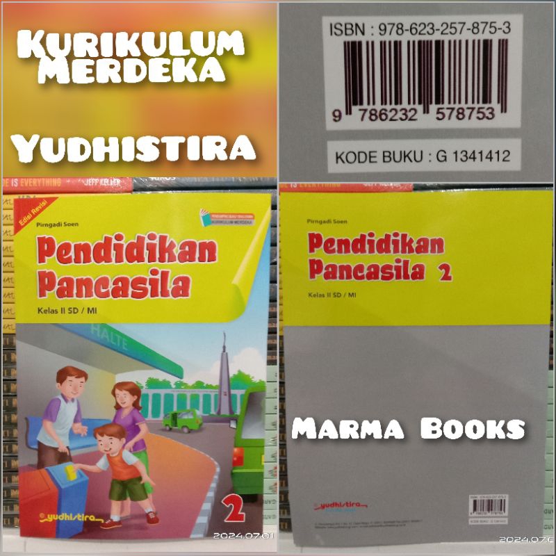Buku Pendidikan Pancasila Kelas 2 SD Kurikulum Merdeka Yudhistira / Buku PPKN Kelas 2