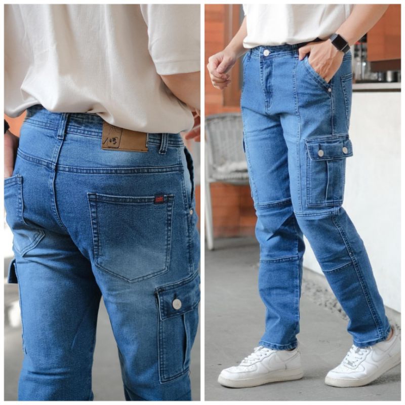 Cargo Jeans / Celana Cargo Panjang Pria Cargo Jeans Jumbo Slimfit / Celana cargo Cowok Jeans