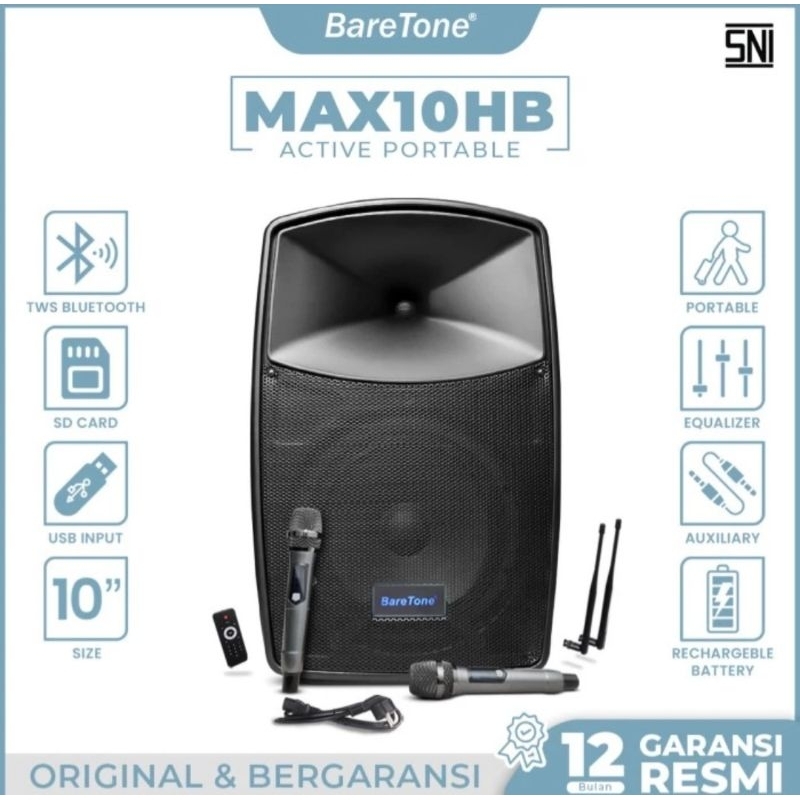 SPEAKER PORTABLE BARETONE 10 INCH MAX10HB