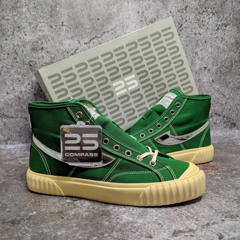 [ORIGINAL] Sepatu Compass 25th Vintage High Green Silver