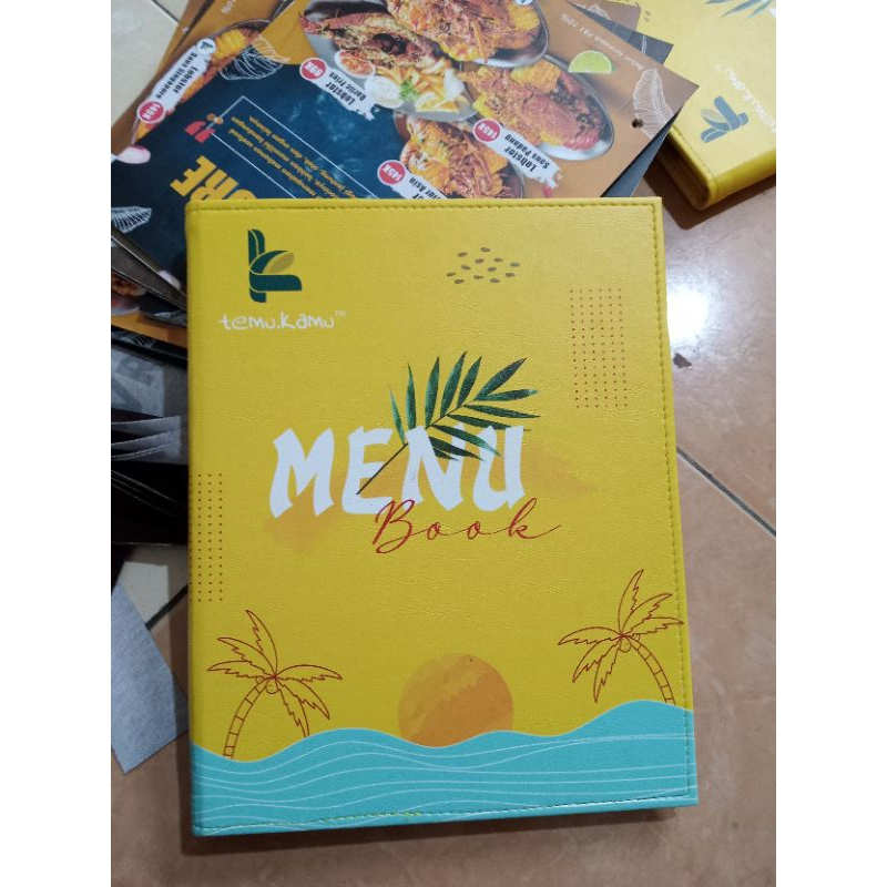 

buku menu bahan kulit logo bisa full