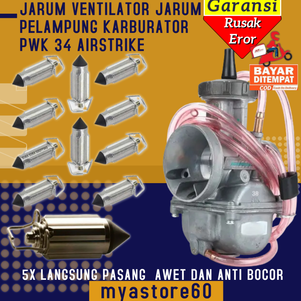 Jarum Ventilator Pelampung Jarum Apung Pelampung Ventilator Karbu Karburator Keihin  PWK 34 AirStrik
