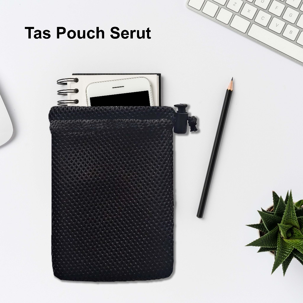 Tas Pouch Serut Bahan Mesh - Gadget Protector