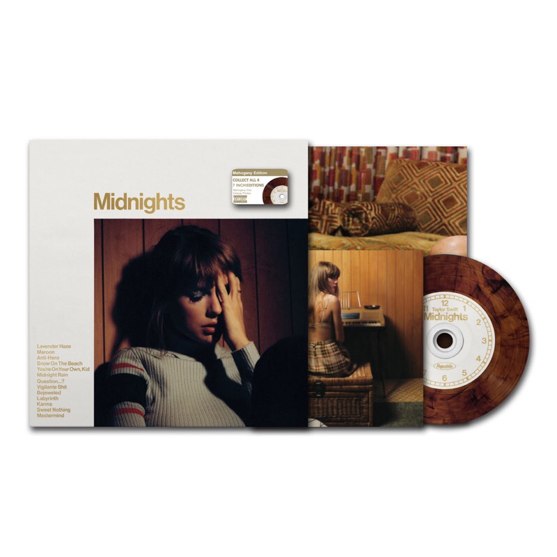 CD 7INCH TAYLOR SWIFT - MIDNIGHTS MAHOGANY EDITION ALBUM CD . TAYLOR SWIFT VINYL