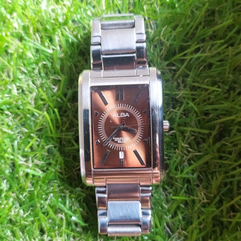 Jam tangan pria Alba tank VX32-X365 Preloved