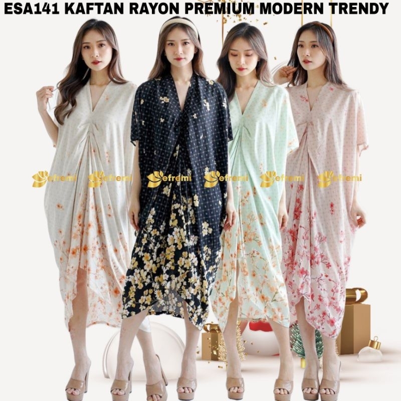 ESA141 KAFTAN BATIK WANITA KAFTAN BATIK RAYON PREMIUM KAFTAN BATIK RAYON ADEM KAFTAN KONDANGAN