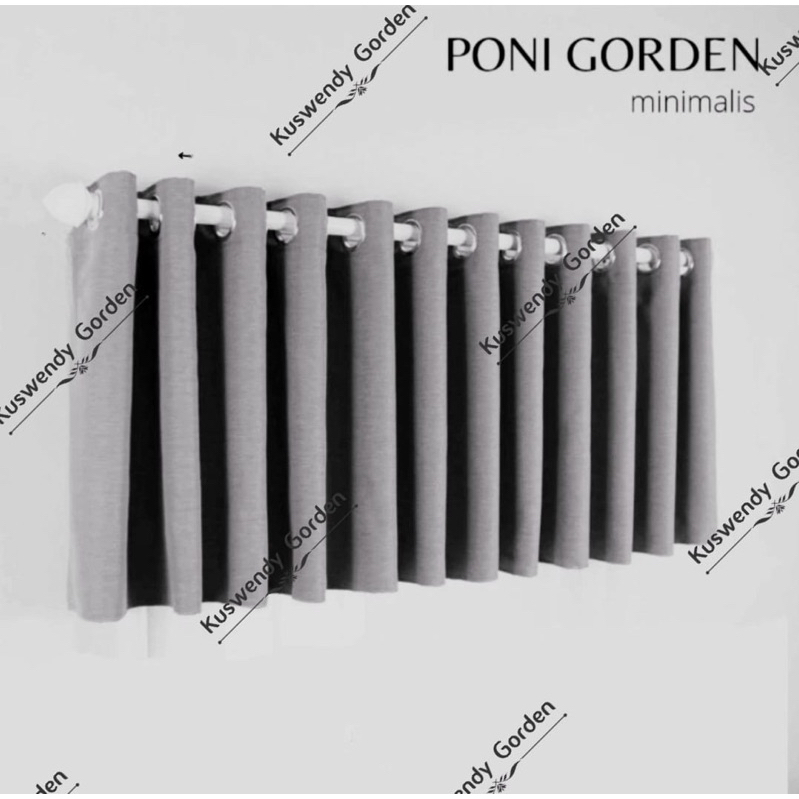 Gorden Poni Polos Hordeng Blackout Atas Pintu Jendela Tirai Minimalis Mewah