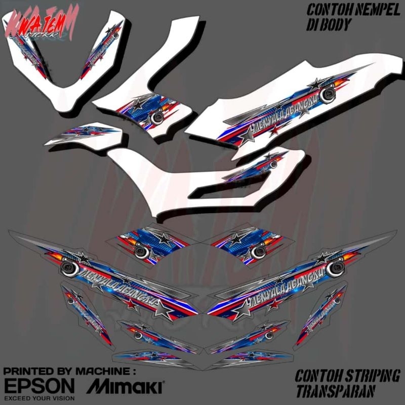 STRIPING STIKER TRANSPARAN PCX 150 MODEL DIESEL