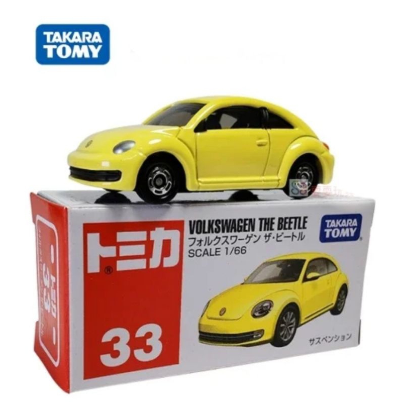 TIDAK SEGEL BAD BOX TOMICA VOLKSWAGEN THE BEETLE YELLOW TAKARA TOMY #33 DIECAST MOBIL VW KODOK KLASI