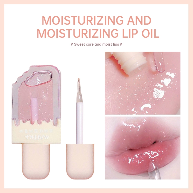 【COD】MAFFICK Ice Cream Lipstick Es Krim Lucu Ice Cream Lip Gloss Air Matte Lip Gloss Velvet Lipstick