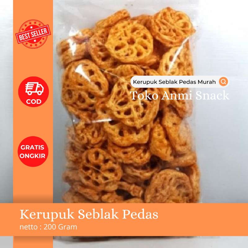 

Kerupuk Seblak Pedas Murah / Kerupuk Bantat Pedas Enak 200 Gram