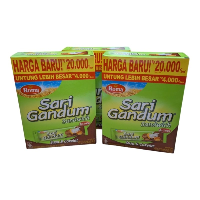 

Roma Sari Gandum Sandwich 36gram 1 Box isi 12 Pcs