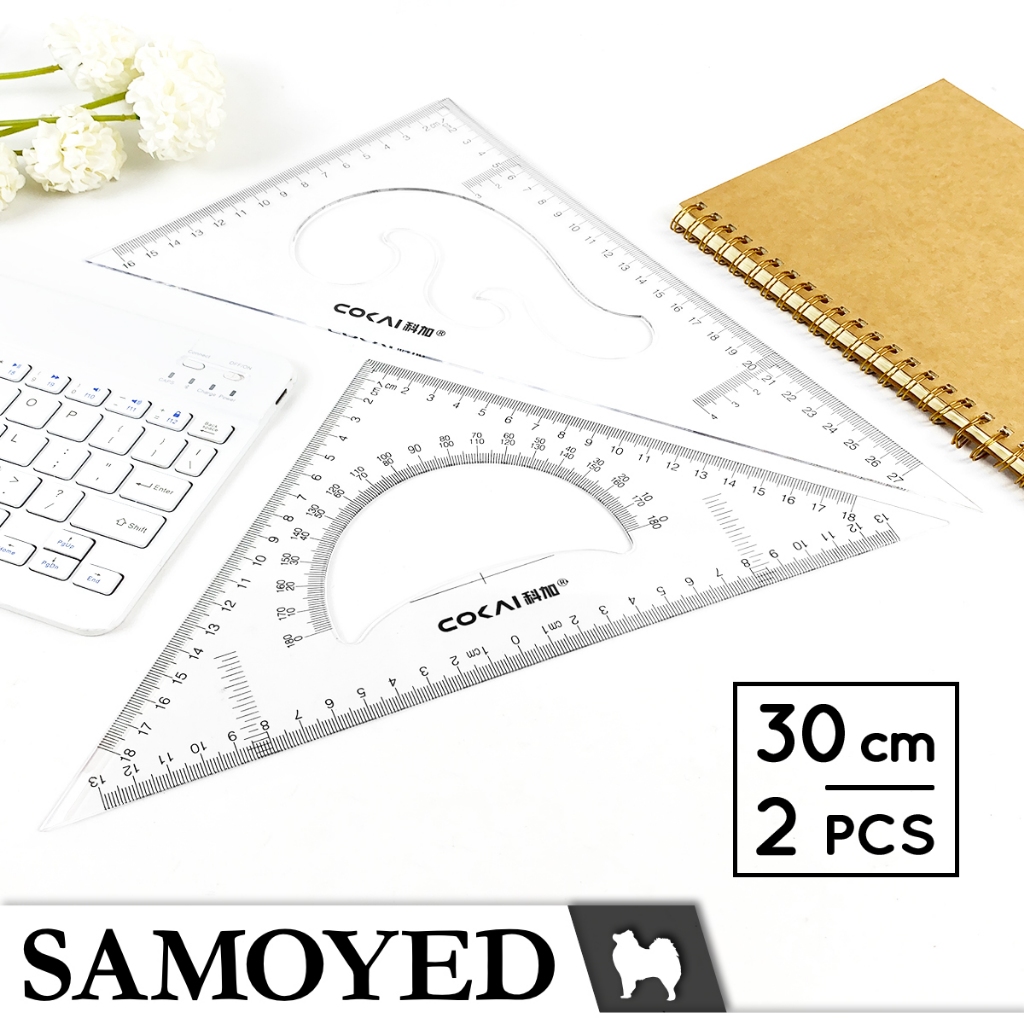 

SAMOYED RLS-KJ-1230 Penggaris / Mistar Segitiga / Busur Derajat / Mal Pola Lengkung / Kurva / Wayang / Jahit Transparan / Bening / Transparent / Clear Triangle / Triangular Ruler / Protractor / French Curve Set 30 cm