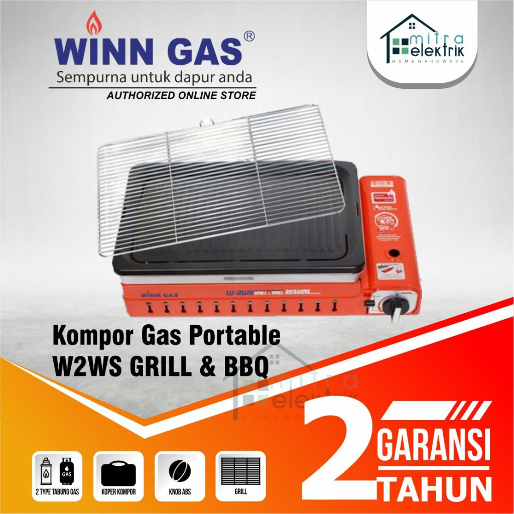 Kompor Portable Winn Gas W-2WS Grill & BBQ Garansi 2 Tahun