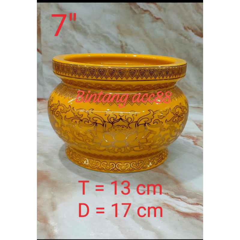 hiolo/ hio lo - kuning - bunga - keramik - 7inch - m24